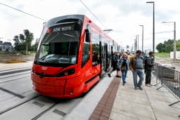 Petržalská električka na konečnej zastávke. FOTO: TASR/Dano Veselský