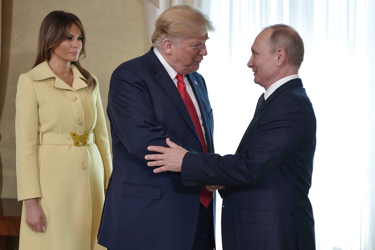 Vladimír Putin, Donald Trump a Melánia Trumpová. FOTO: TASR/(Alexei Nikolsky, Sputnik, Kremlin Pool Photo via AP)