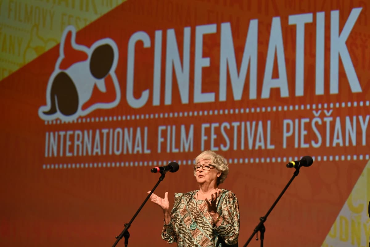 Na snímke čestná riaditeľka festivalu Cinematik Božidara Turzonovová počas 17. ročníka festivalu. FOTO: TASR/Lukáš Grinaj