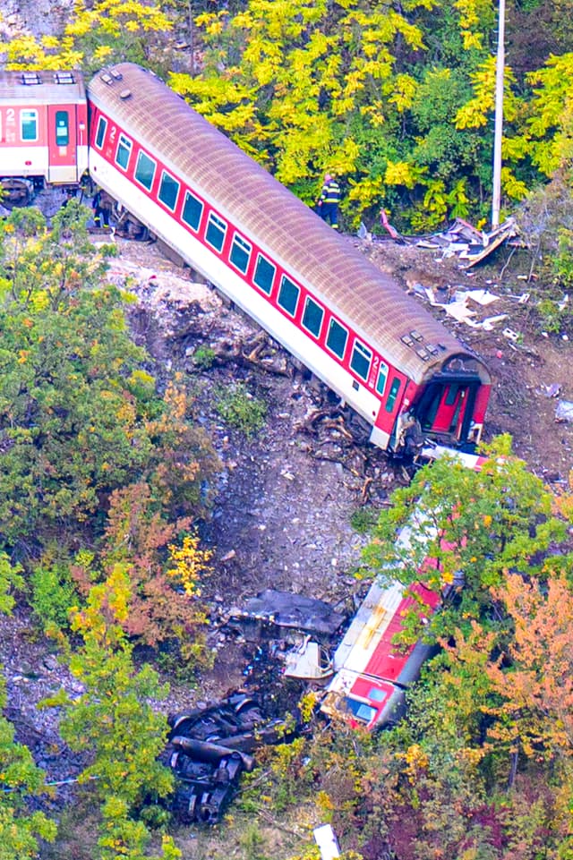 Zrážka vlakov v katastri obce Jablonov nad Turňou v okrese Rožňava. Foto: KR PZ v Košiciach