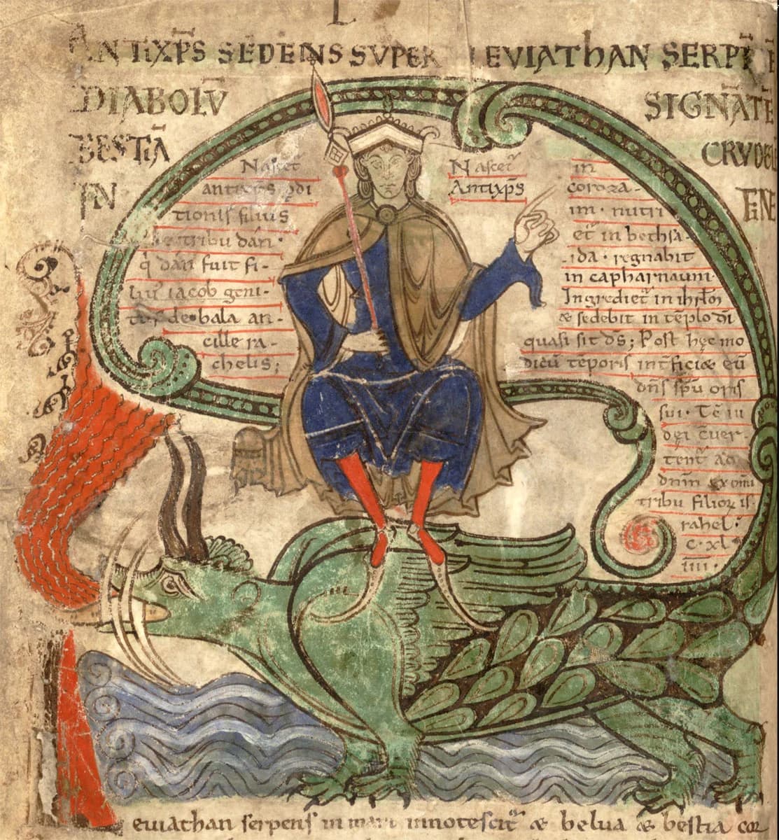 Antikrist na chrbte Leviatana, Liber Floridus (c. 1120)