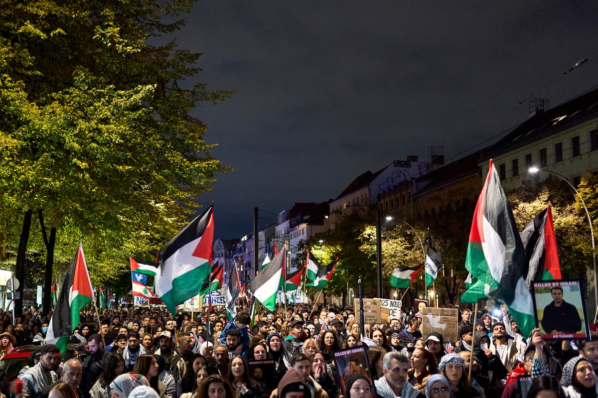 Propalestínska demonštrácia v Berlíne. Foto: TASR/AP/DPA