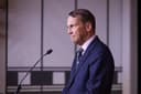 Na snímke poľský minister zahraničných vecí Radoslaw Sikorski počas tlačovej konferencie vo Varšave v stredu 10. septembra 2025. Foto: TASR/PAP