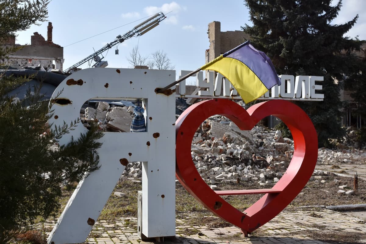 Nápis "Milujem Huľajpole" v marci roku 2024. Foto: SOPA Images / Sipa Press / Profimedia