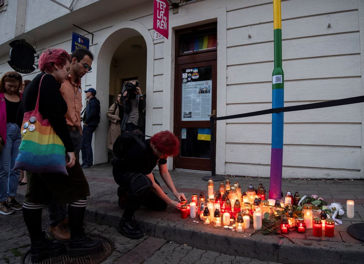 Na snímke spomienkové podujatie MATÚŠ A JURAJ, NEZABUDNEME!, ktoré sa konalo na Zámockej ulici 12. októbra 2023 v Bratislave. Foto: Martin Baumann/TASR