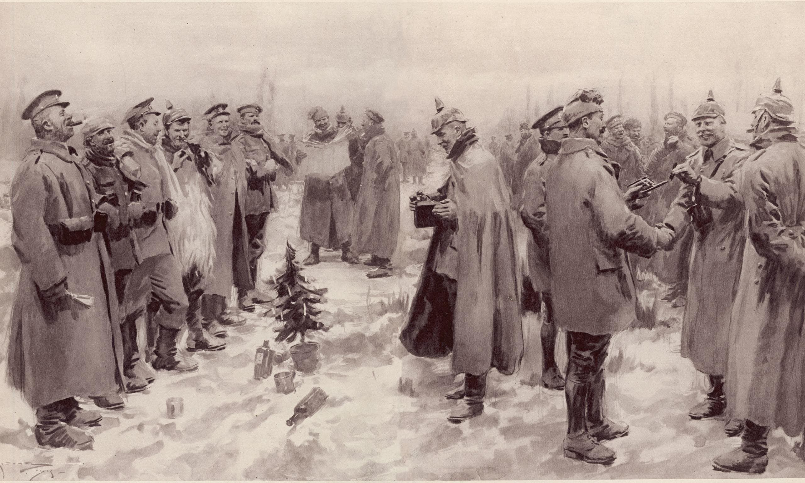 Vianočné prímerie 1914. Foto: Illustrated London News.  A. C. Michael (Arthur Cadwgan Michael, 1881‒1965) - The Guardian, PD-US, wikimedia