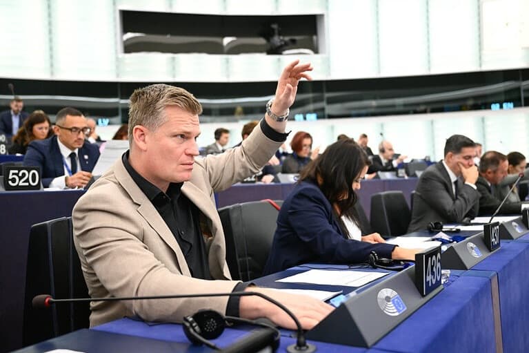 Filip Turek v Európskom parlamente. Foto: Facebook