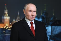 Ruský prezident Vladimir Putin hovorí počas novoročného prejavu v Moskve 31. decembra 2025. Foto: TASR/AP