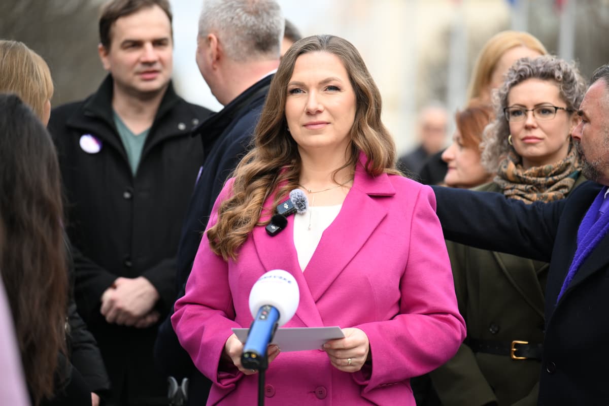 Kandidátka na primátorku Trnavy za stranu Demokrati Ľubica Horváthová. Foto:TASR/Lukáš Grinaj