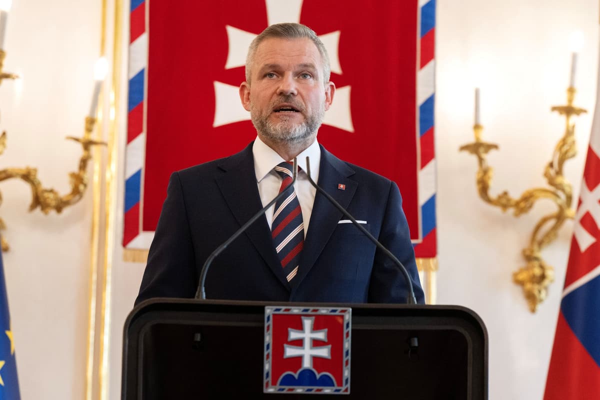 Peter Pellegrini sa vyjadruje k referendu, ktorú organizovala mimoparlamentná strana Demokrati v Prezidentskom paláci v Bratislave v pondelok 20. apríla 2026. Foto: Pavel Neubauer/TASR