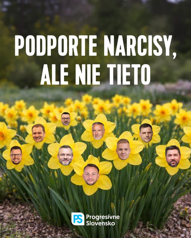 Vizuál Progresívneho Slovenska ku Dňu Narcisov. Foto: FB Progresívne Slovensko