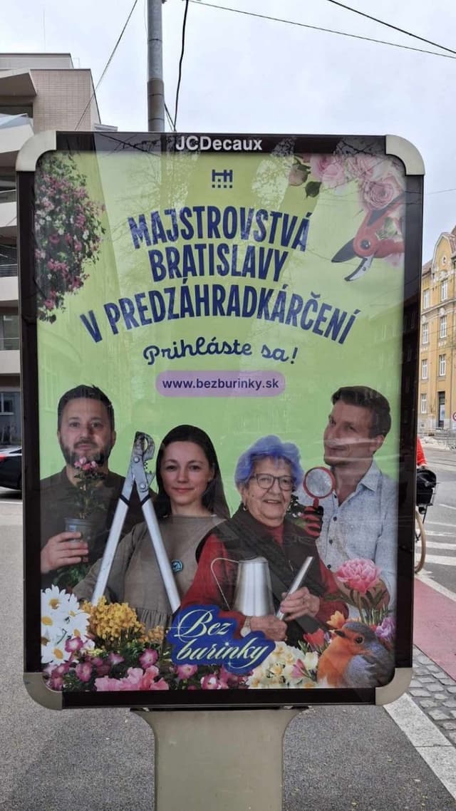 Plagát súťaže Bez burinky s Matúšom Vallom, Jurajom Bačom a Blue Grandma. Foto: Redakcia