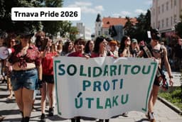 Sprievod Trnava Pride 2026. Foto Facebook.com/Maisblau podcasts