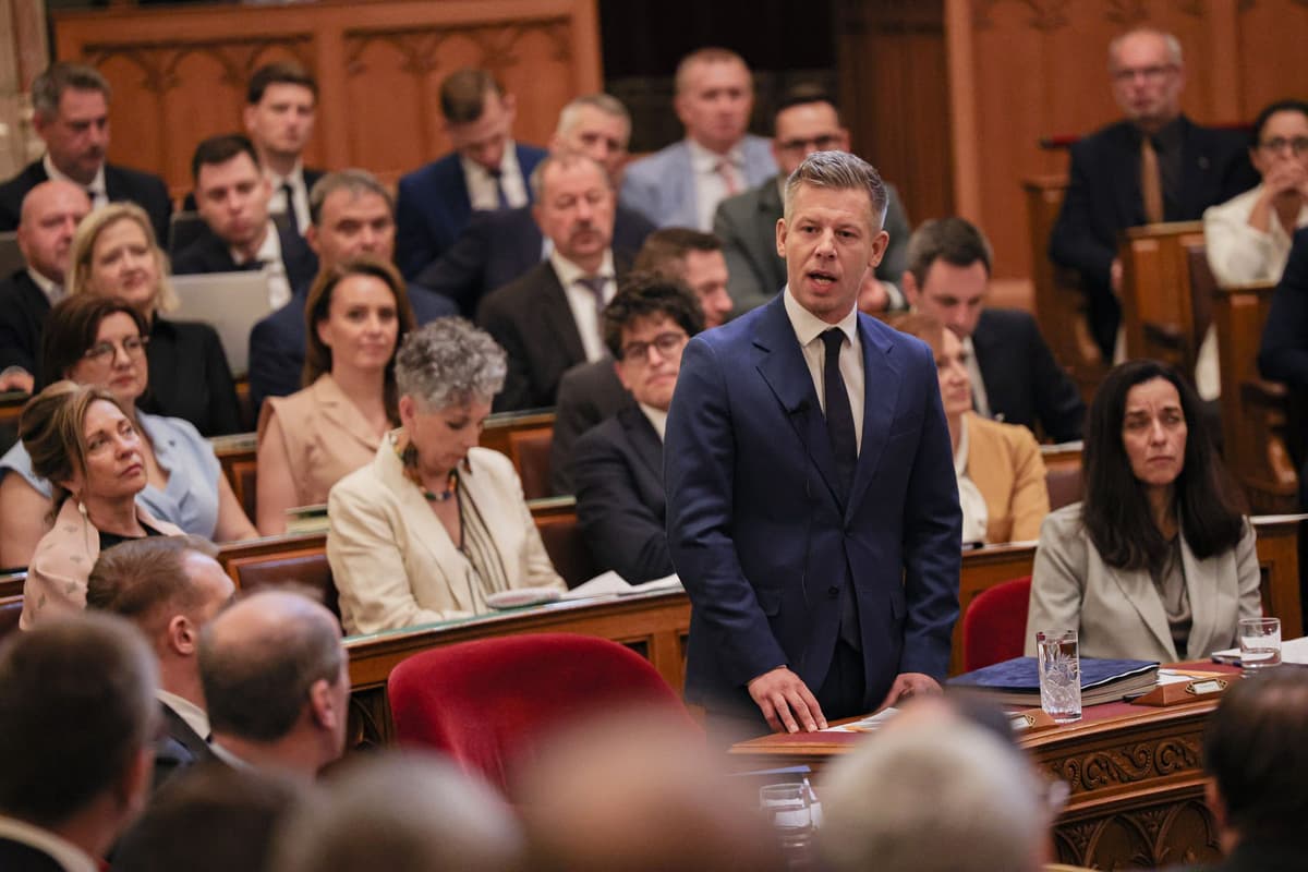 Péter Magyar v maďarskom parlamente. Foto ZUMA Press Wire / Shutterstock Editorial / Profimedia