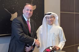 Minister dopravy Jozef Ráž a Mohamed Ali Alabbar, zakladateľ investično developerskej spoločnosti Eagle Hills. Foto: FB Jozef Ráž