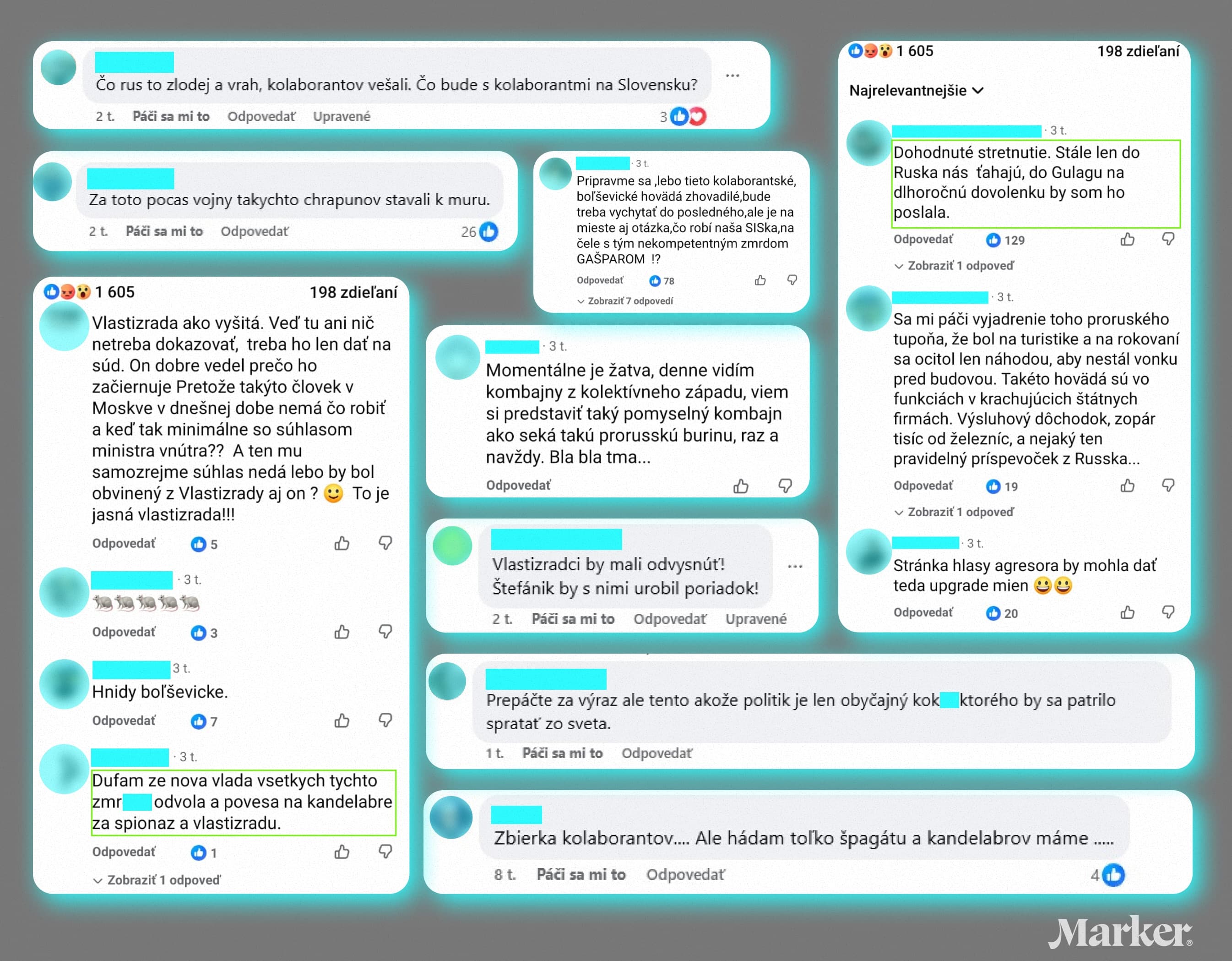 Príspevky pod statusmi Davida Púchovského. Zdroj: FB David Púchovský