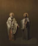 Cyril a Metod na litografii od Paškova z roku 1885. Foto: wikimedia