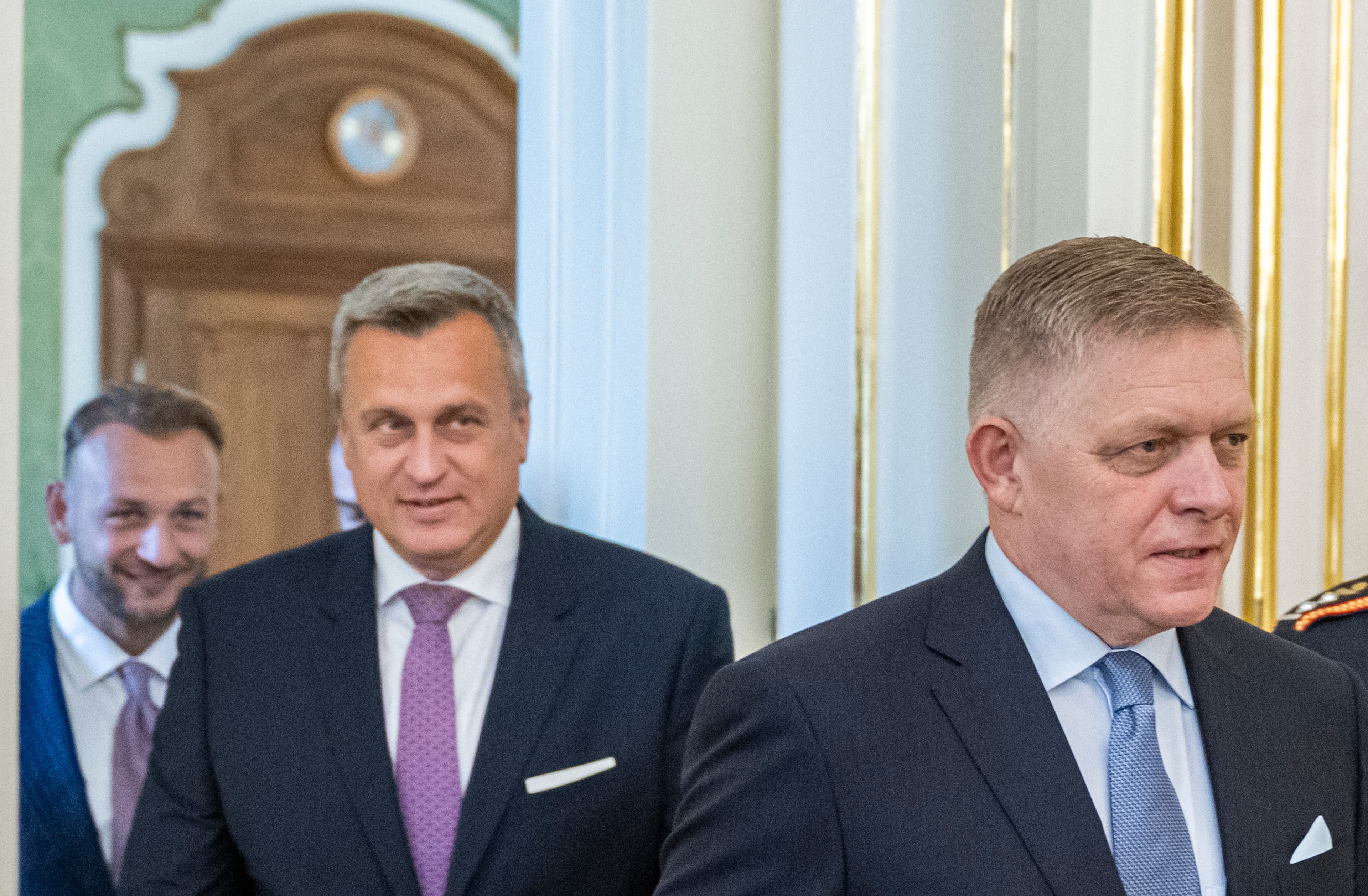 Robert Fico, Andrej Danko a Matúš Šutaj Eštok. Foto: TASR.