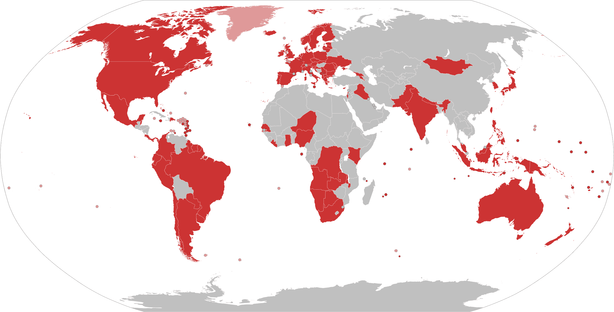 Pozvané krajiny Samitu za demokraciu. Zdroj: Sangjinhwa/Wikipedia