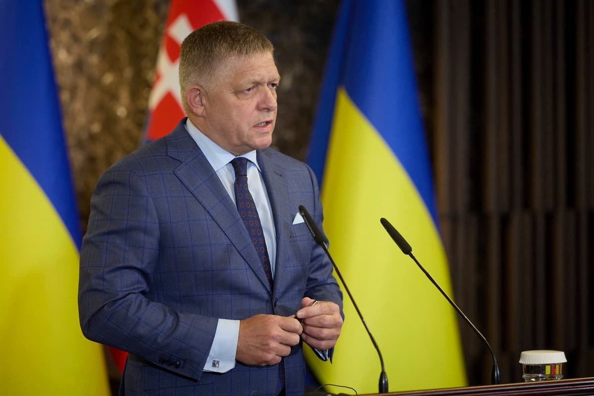 Robert Fico na tlačovej konferencii s Volodymyrom Zelenským. Foto: Ukraine Presidency/Ukrainian Pre / Zuma Press / Profimedia