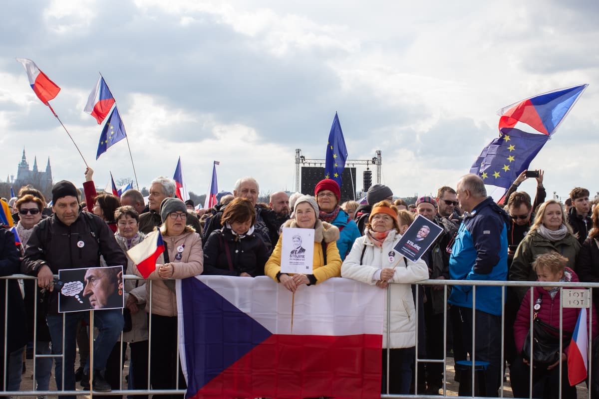 Demonštrácia na Letenskej pláni v Prahe. Foto: TASR / Barbora Vizváryová