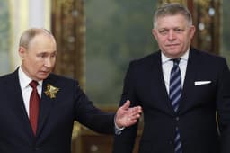 Volodymyr Putin a Robert Fico. Foto: TASR.