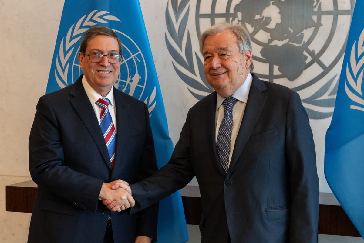 Bruno Rodriguez Parrilla a Antonio Guterres. Foto Cristina Matuozzi / Sipa USA / Profimedia