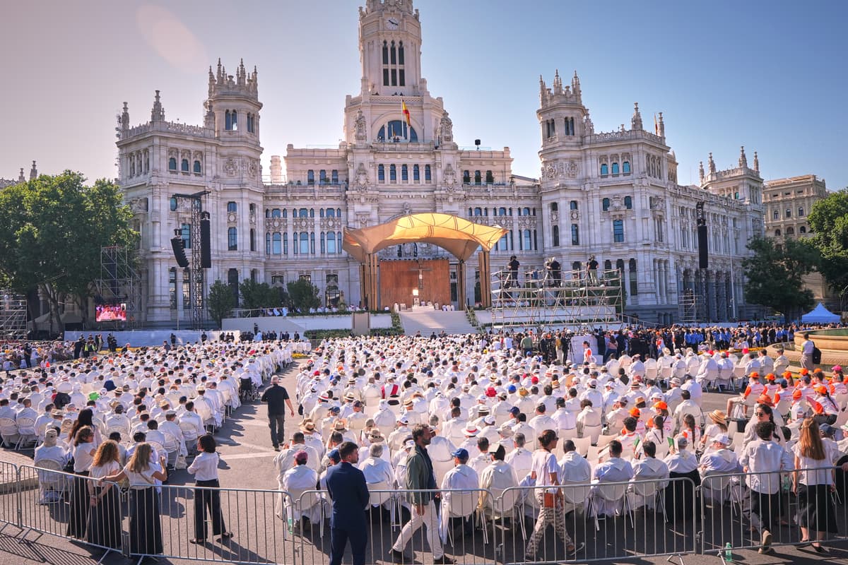 Pápež Lev XIV. na svätej omši v Madride. Foto:TASR/AP Photo/Manu Fernandez