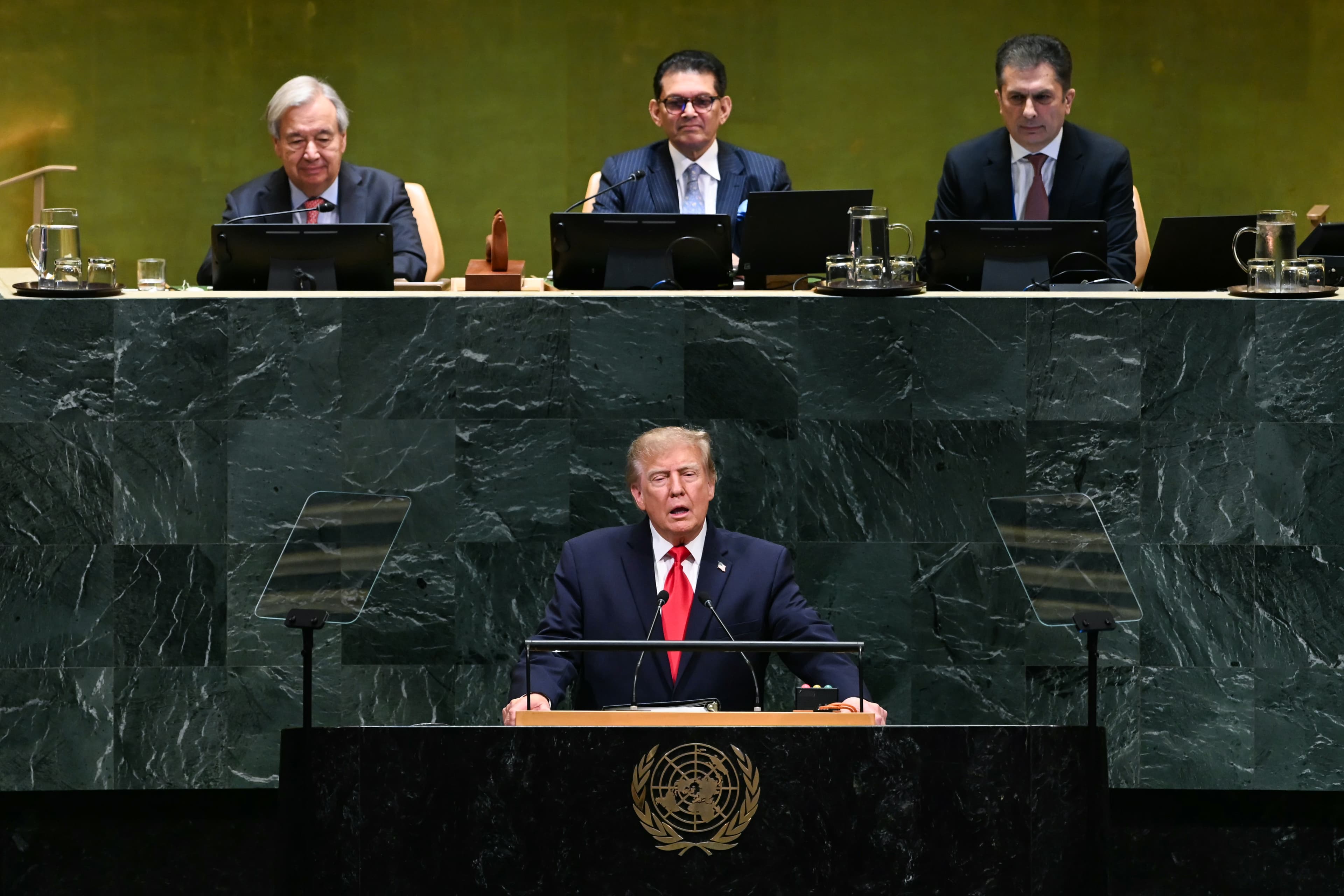 Donald Trump na pôde OSN. Foto: TASR/AP